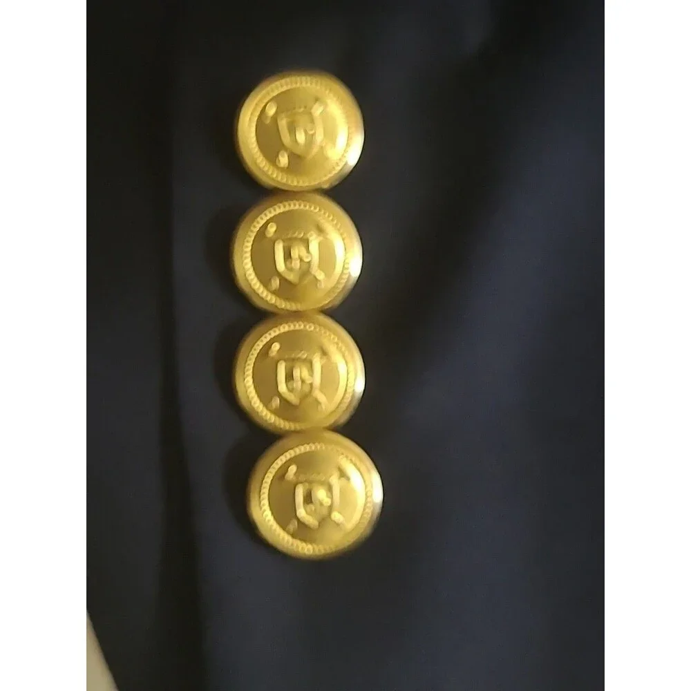 Lauren Ralph Lauren Blazer Mens 42L Dark Blue Gold Metal Buttons Sportscoat